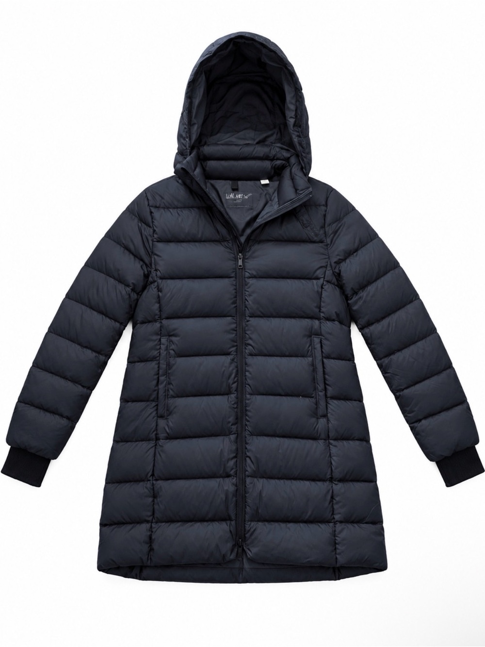 William Rast Navy Women's Black Quilted Hooded Puffer Coat - Size XL